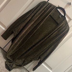 Forever 21 black and gold shimmer tunic cardigan